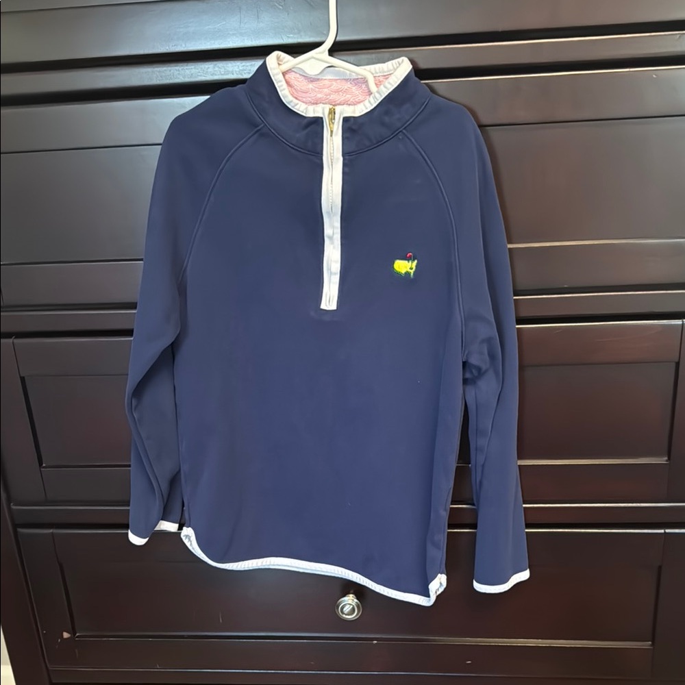 Navy Kids Pullover with Embroidered Logo